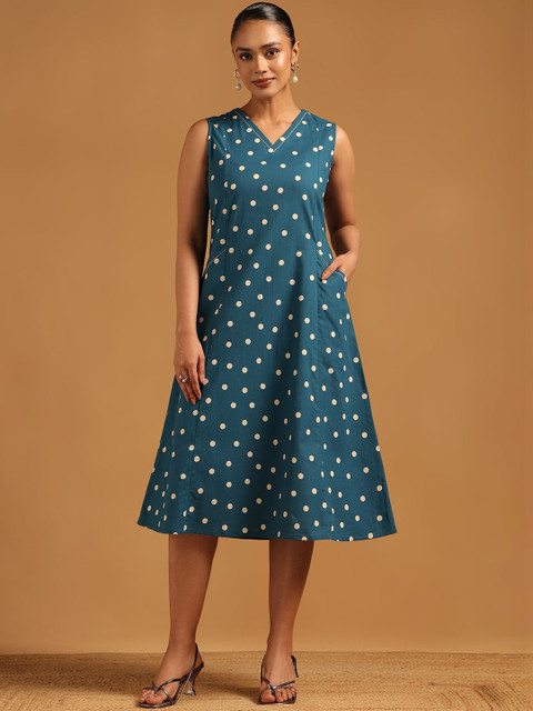 Soch Polka Dot Print A-Line Midi Dress