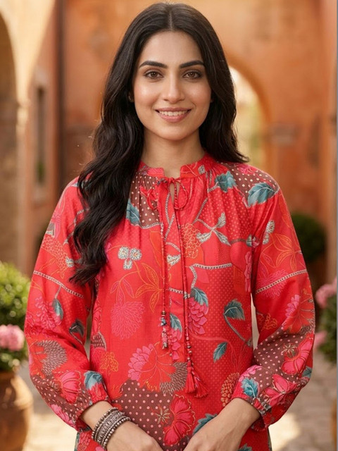 AADVIKA Women Floral Printed Floral Kurta - Image 4