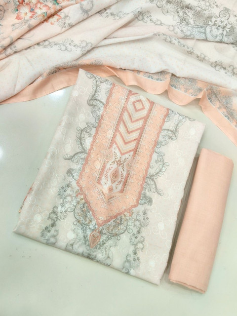 KTI Printed Pure Cotton Unstitched Dress Material - Image 5
