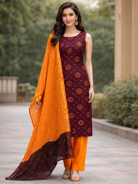 SHREYAM Printed Pure Cotton Unstitched Dress Material