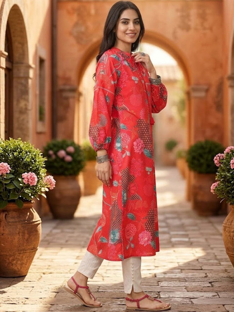 AADVIKA Women Floral Printed Floral Kurta - Image 3