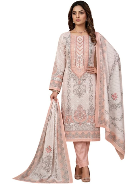KTI Printed Pure Cotton Unstitched Dress Material - Image 4