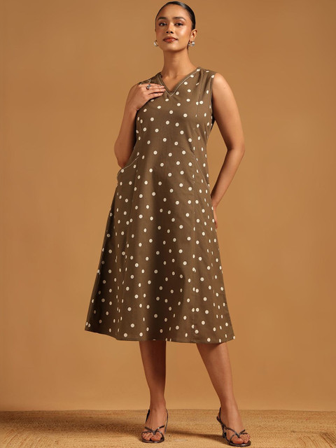 Soch Polka Dot Print A-Line Midi Dress