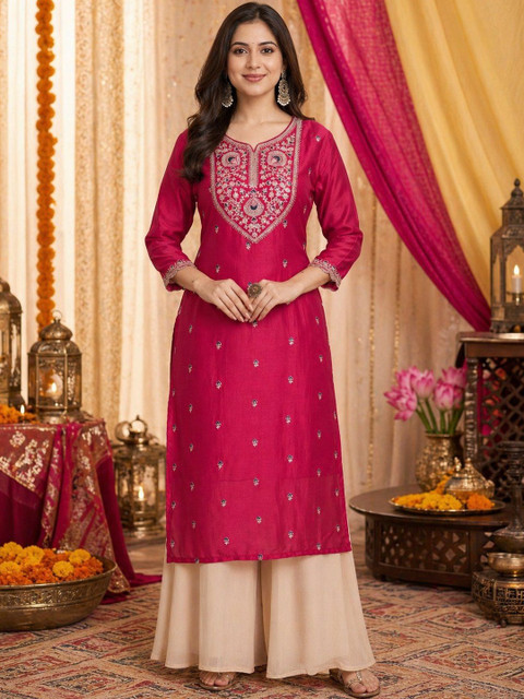 rarethread Women Embroidered Thread Work Kurta