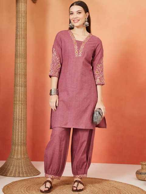 Anouk Cotton Embroidered Tunic with Trousers