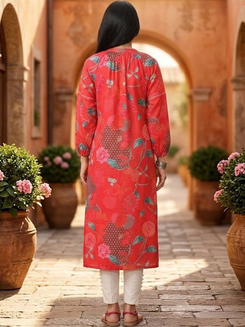 AADVIKA Women Floral Printed Floral Kurta - Image 2