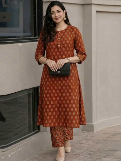 GoSriKi Women Printed Regular Kurta with Trousers - Image 6