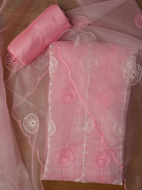 Dhaaga Ghar Embroidered Organza Unstitched Dress Material