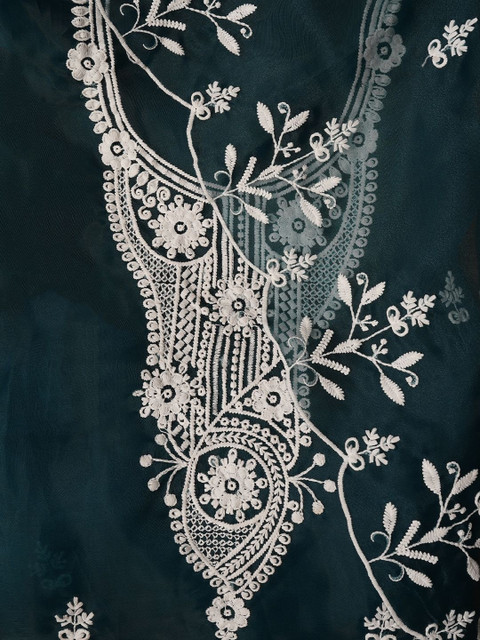 Dhaaga Ghar Embroidered Organza Unstitched Dress Material - Image 2