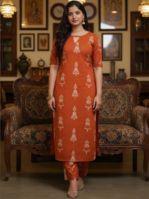 Twika Women Floral Regular Kurta with Trousers