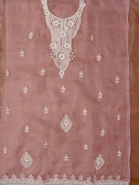 Dhaaga Ghar Embroidered Organza Unstitched Dress Material - Image 5