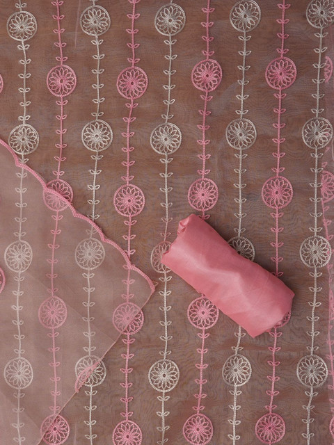 Dhaaga Ghar Embroidered Organza Unstitched Dress Material - Image 2