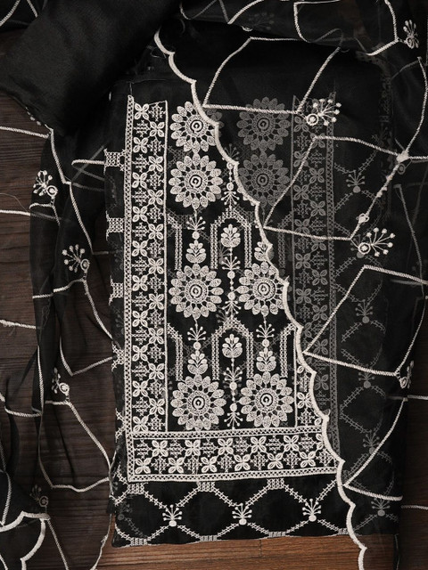 Dhaaga Ghar Embroidered Organza Unstitched Dress Material