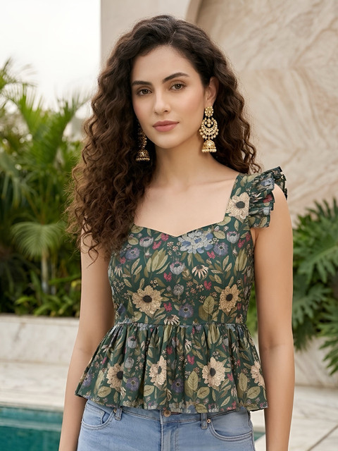 SZN Women Cotton Printed Regular Tops