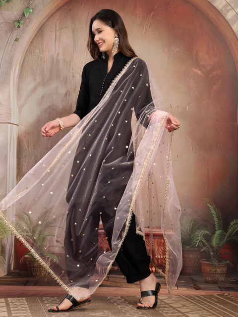 KALINI Embellished Sequinned Dupatta - Image 4