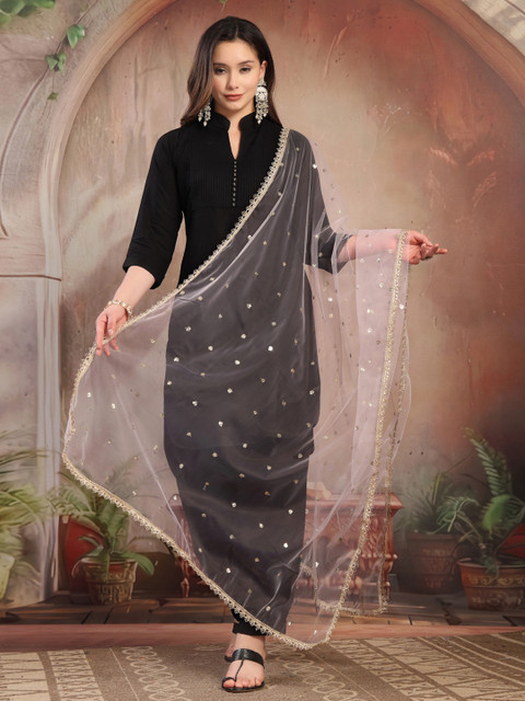 KALINI Embellished Sequinned Dupatta