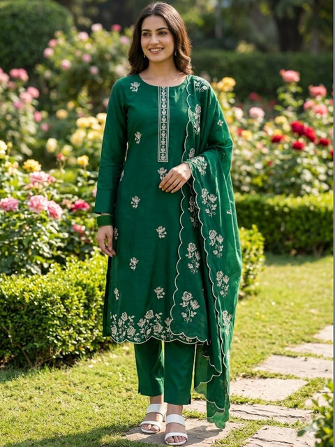 HMP Fashion Embroidered Unstitched Dress Material