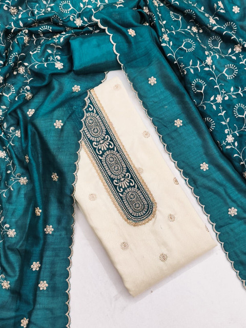HMP Fashion Embroidered Unstitched Dress Material - Image 3