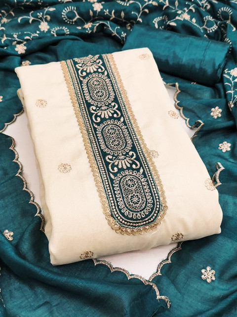 HMP Fashion Embroidered Unstitched Dress Material - Image 2