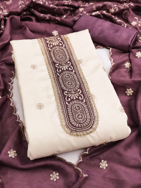 HMP Fashion Embroidered Unstitched Dress Material