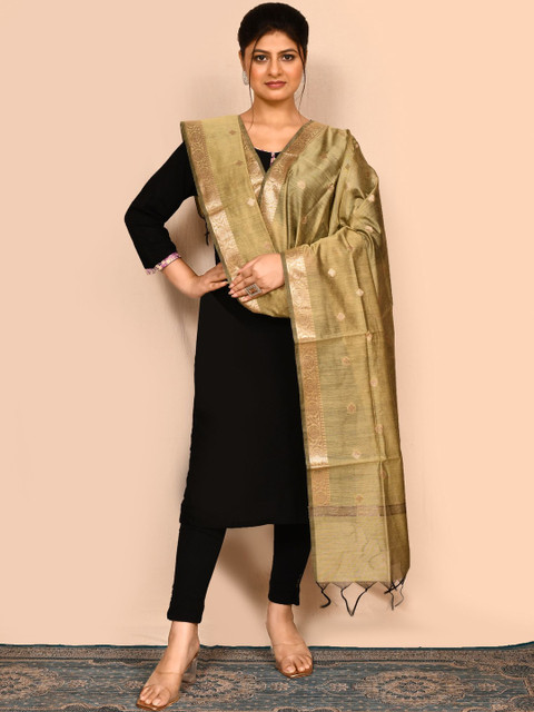 Naveera Woven Design Cotton Silk Dupatta with Zari