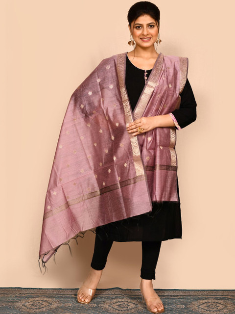 Naveera Woven Design Cotton Silk Dupatta with Zari