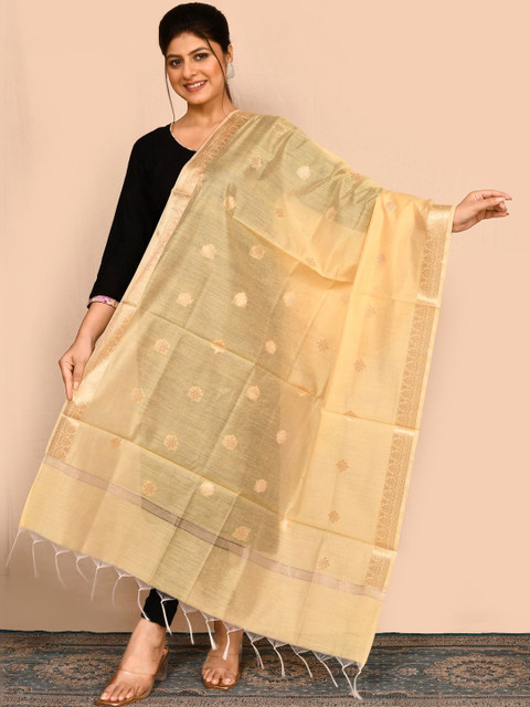 Naveera Woven Design Cotton Silk Dupatta with Zari