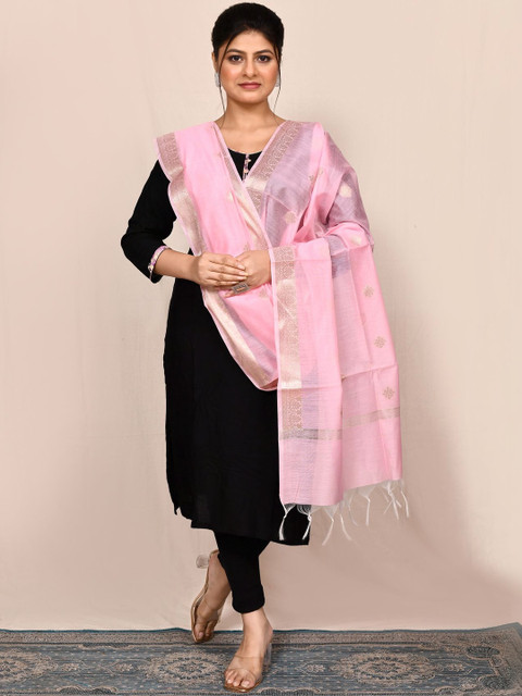 Naveera Woven Design Cotton Silk Dupatta with Zari