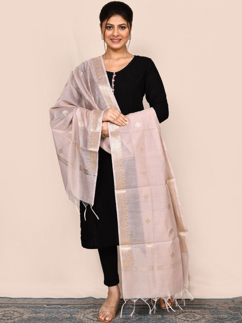 Naveera Woven Design Cotton Silk Dupatta with Zari
