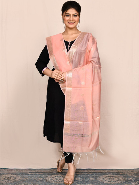 Naveera Woven Design Cotton Silk Dupatta with Zari