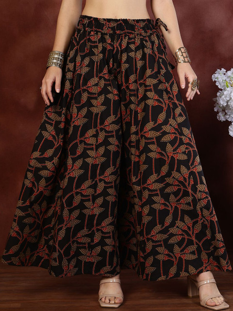 TAG 7 Women Floral Printed Flared Ethnic Palazzos