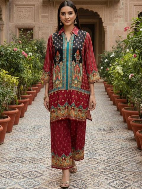 MASSTANI BY INDDUS Printed Top with Palazzos - Image 6