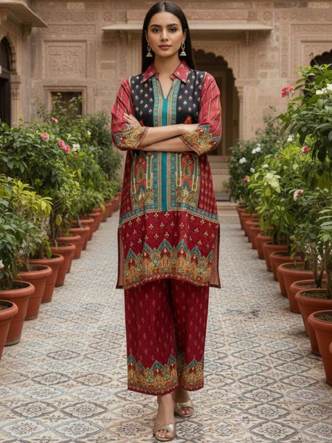 MASSTANI BY INDDUS Printed Top with Palazzos - Image 2