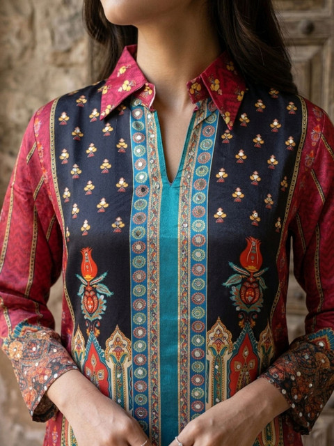 MASSTANI BY INDDUS Printed Top with Palazzos - Image 3
