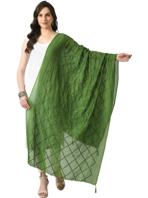 A R SILK Woven Design Dupatta with Sequinned
