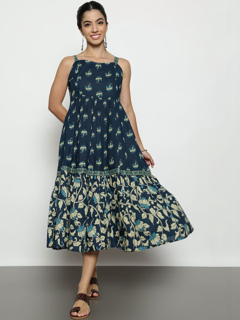 Vbuyz Floral Print Fit & Flare Midi Dress