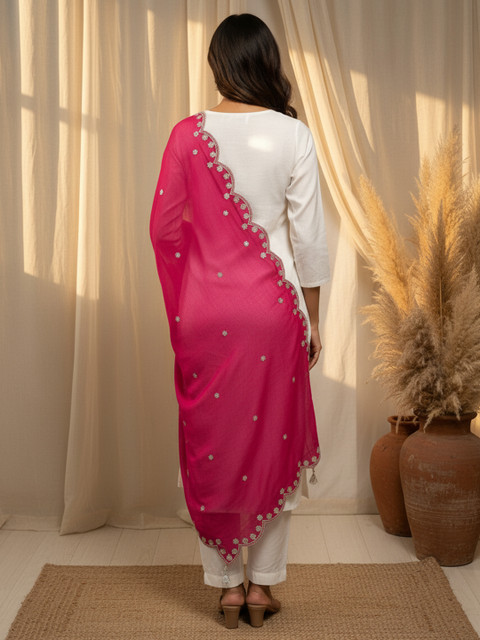Komurr Embroidered Dupatta with Sequinned - Image 4