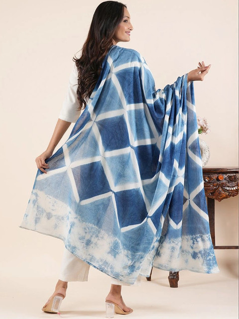 Style Shoes Dyed Pure Cotton Tie and Dye Dupatta - Image 5