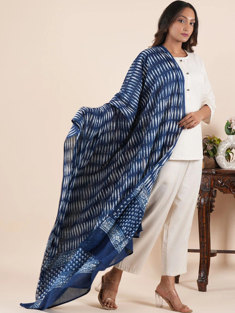 Style Shoes Printed Pure Cotton Block Print Dupatta - Image 5