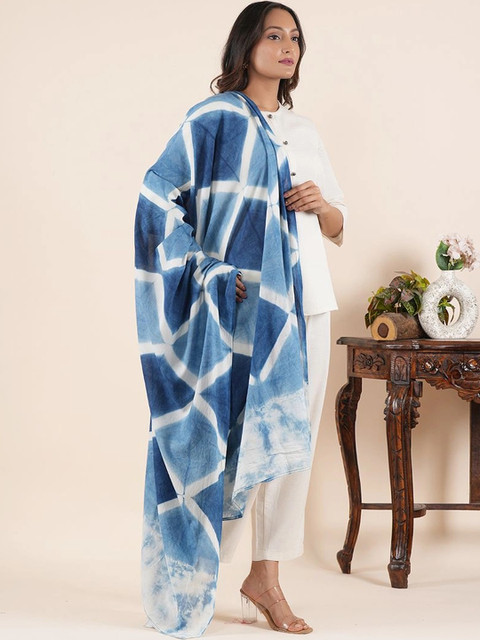 Style Shoes Dyed Pure Cotton Tie and Dye Dupatta - Image 2