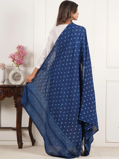 Style Shoes Ethnic Motifs Printed Pure Cotton Block Print Dupatta - Image 4