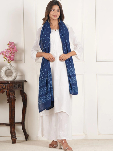 Style Shoes Ethnic Motifs Printed Pure Cotton Block Print Dupatta - Image 5