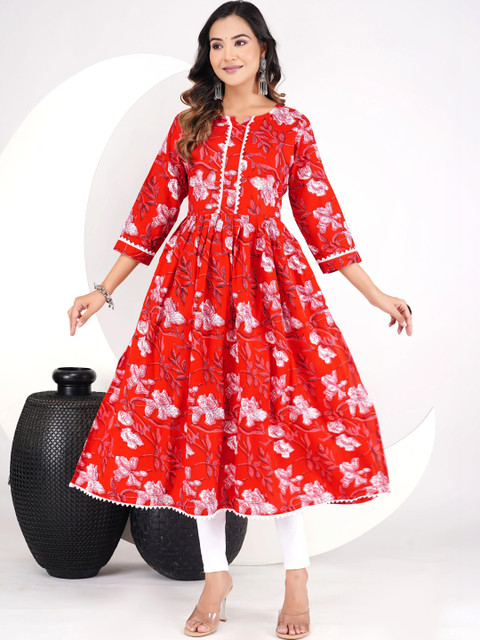 Diwikj Women Floral Printed Floral Anarkali Kurta