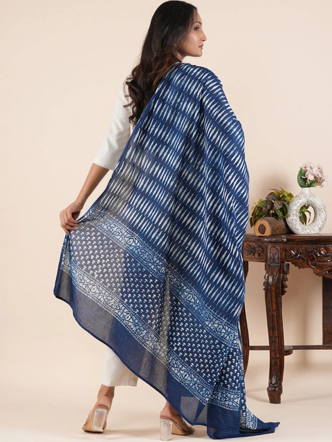 Style Shoes Printed Pure Cotton Block Print Dupatta - Image 4