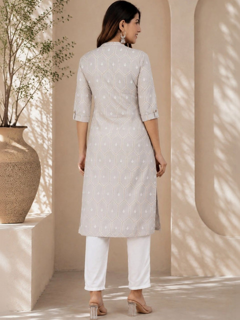 Indiwest Women Geometric Printed Kurta - Image 3