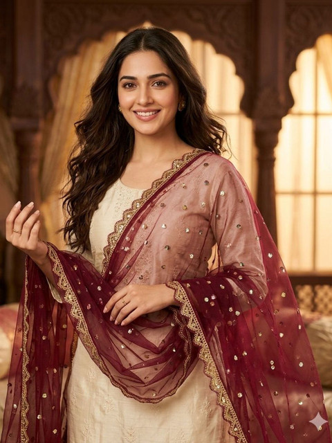 Navti Creations Dupatta with Sequinned