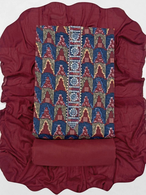 CLEMIRA Printed Pure Cotton Unstitched Dress Material - Image 4