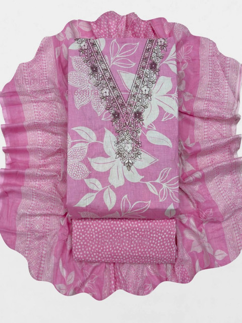 all about you Printed Pure Cotton Unstitched Dress Material