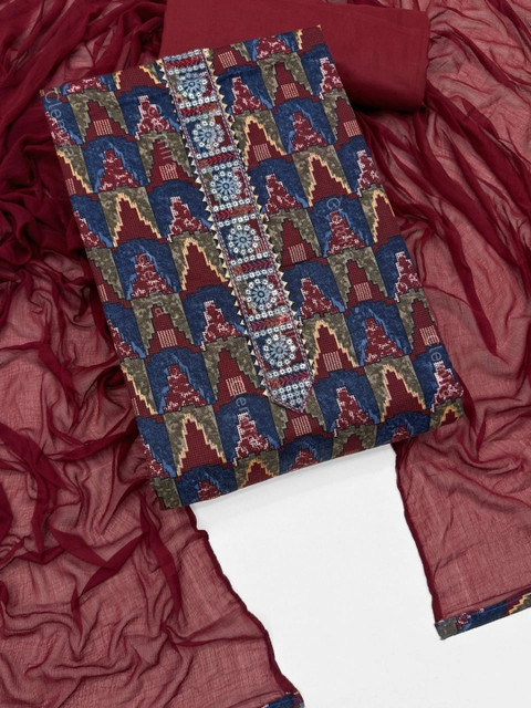 CLEMIRA Printed Pure Cotton Unstitched Dress Material