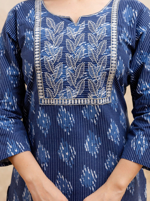 Pjyot by surhi Women Ethnic Motifs Printed Thread Work Indie Prints Kurta - Image 2
